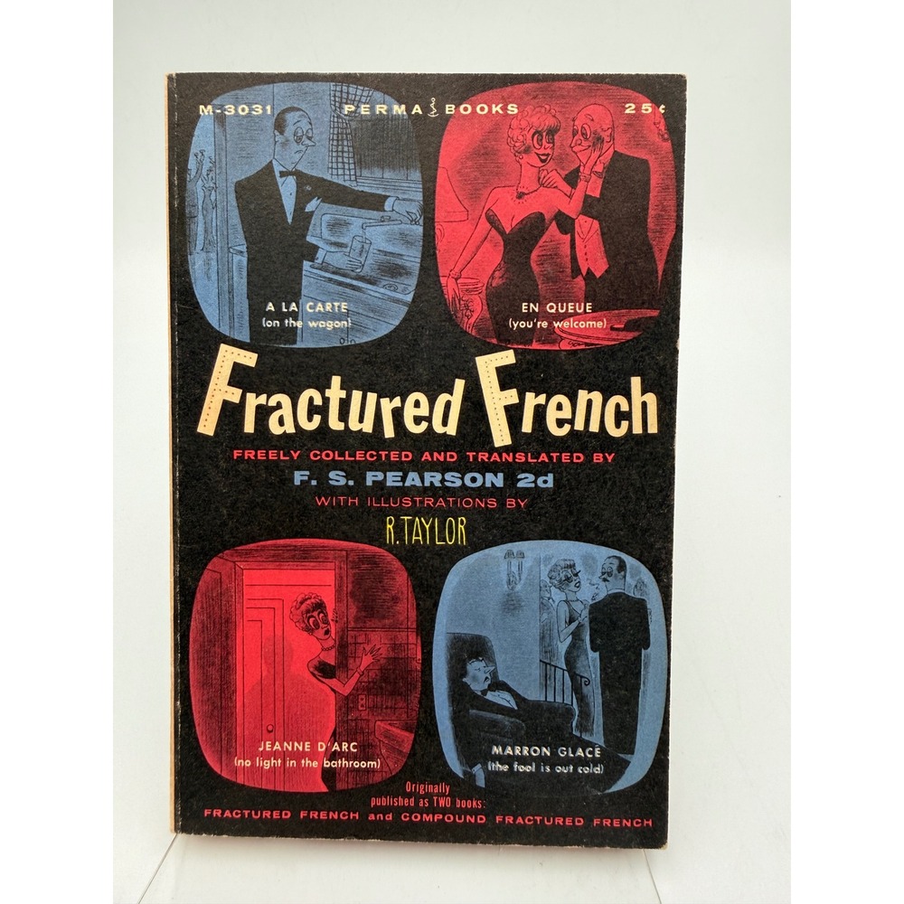 Vintage 1951 Fractured French Perma Books M-3031 R Taylor Illustrations Humor